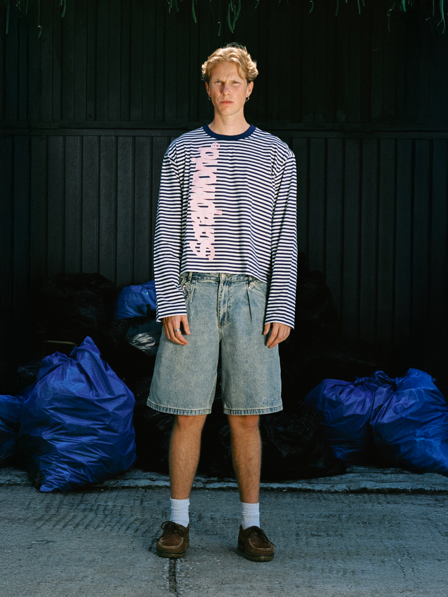 VERT STRIPES LONGSLEEVE TEE NAVY