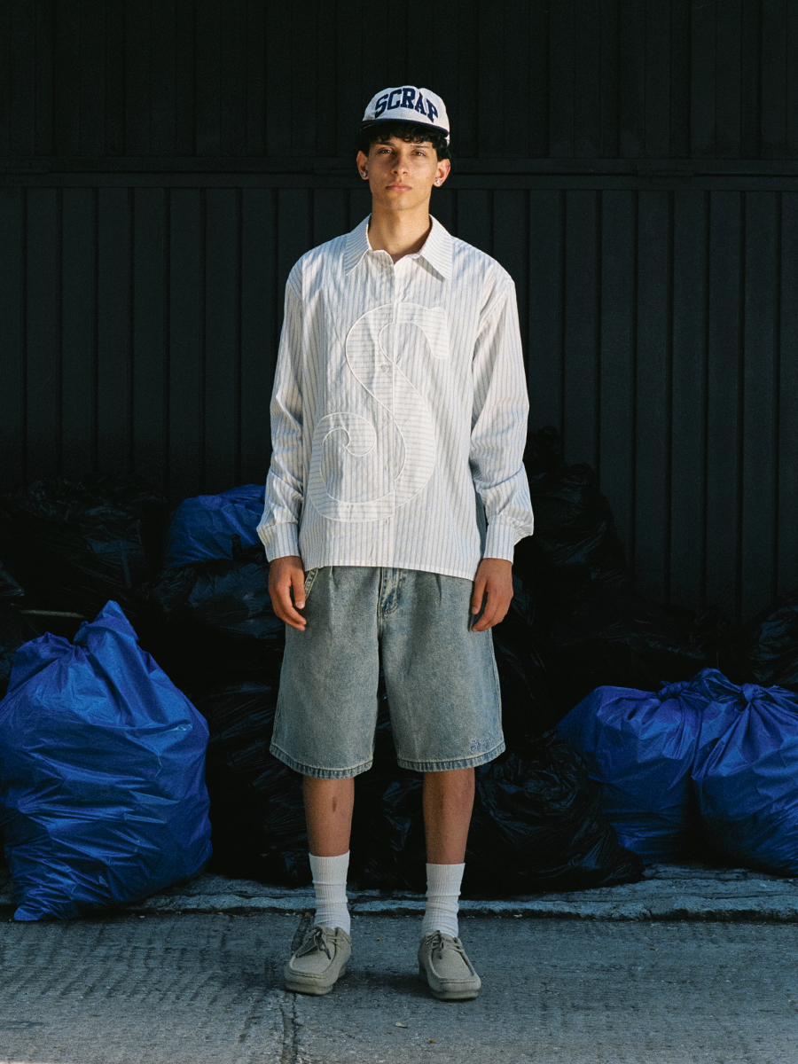 S LOGO OXFORD SHIRT WHITE