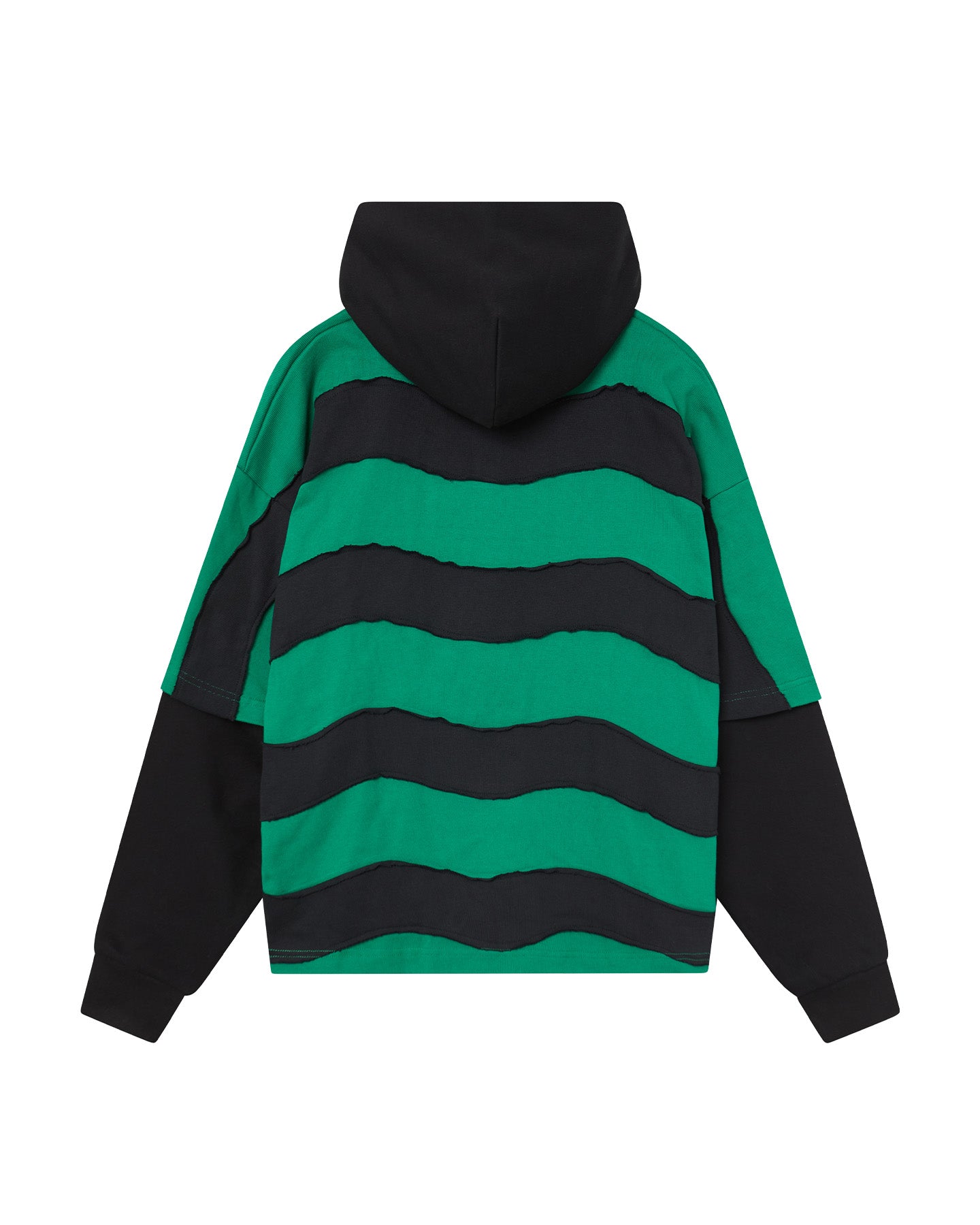 FAKE HOODED OVERSIZED POLO GREEN BLACK