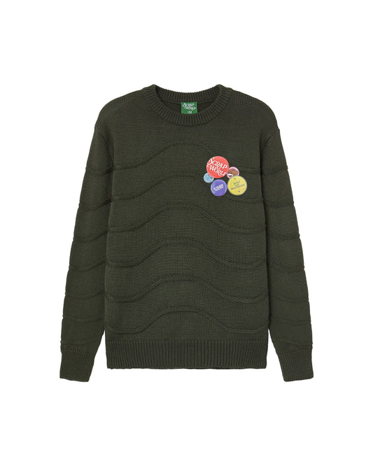 KNIT SWEATER WAVES GREEN