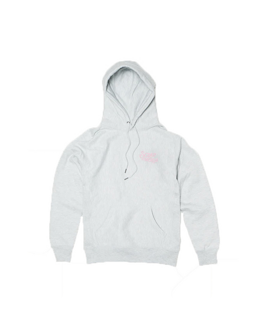 EMBROIDERED LOGO HOODIE PINK/GREY