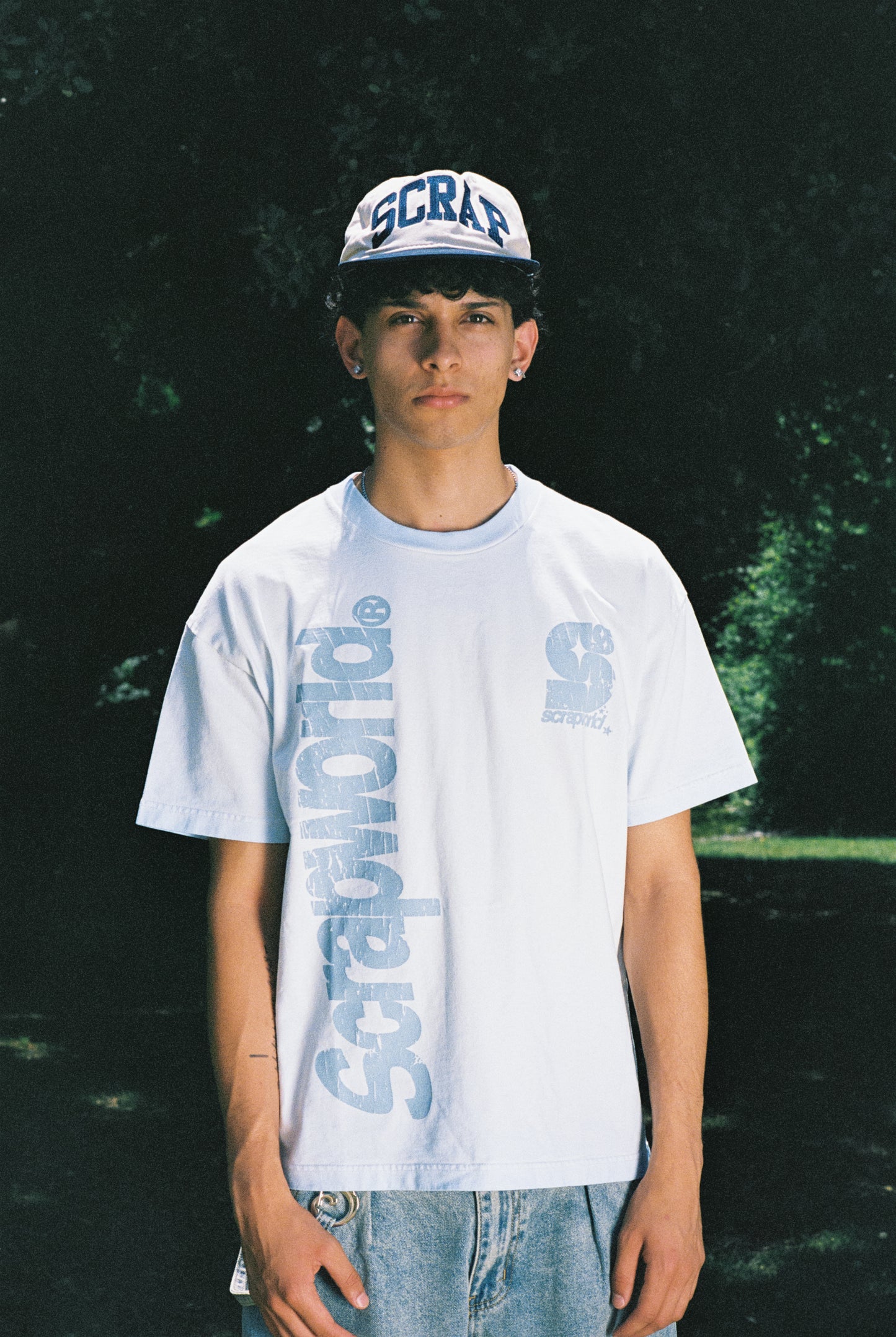 VERT ACID WASH TEE BLUE
