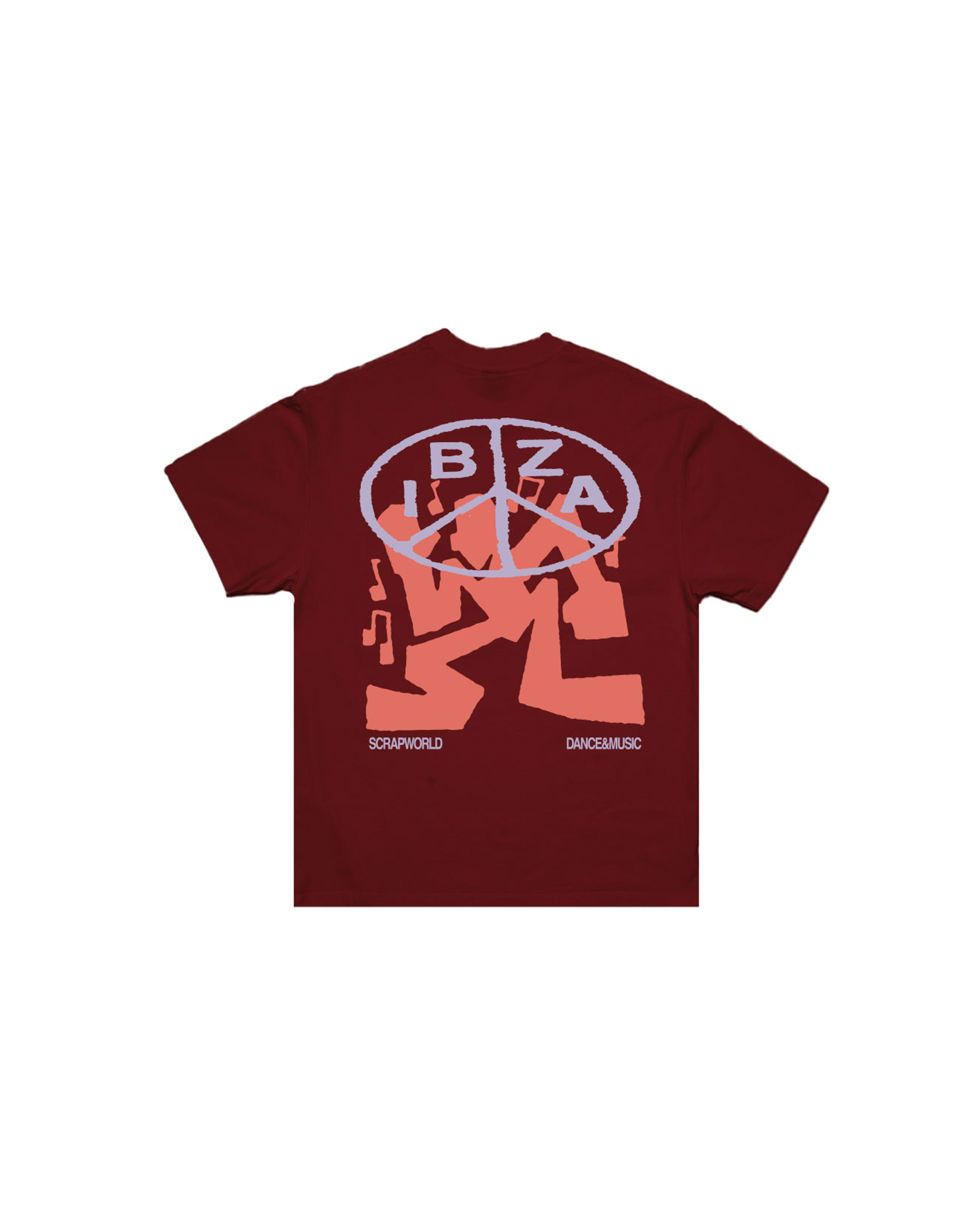 DANCE & MUSIC TEE BURGUNDY