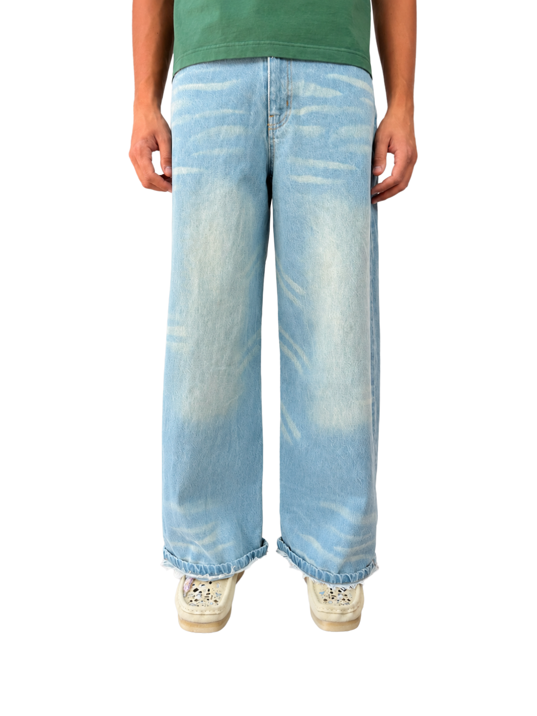 WAVES DENIM WASHED PANTS