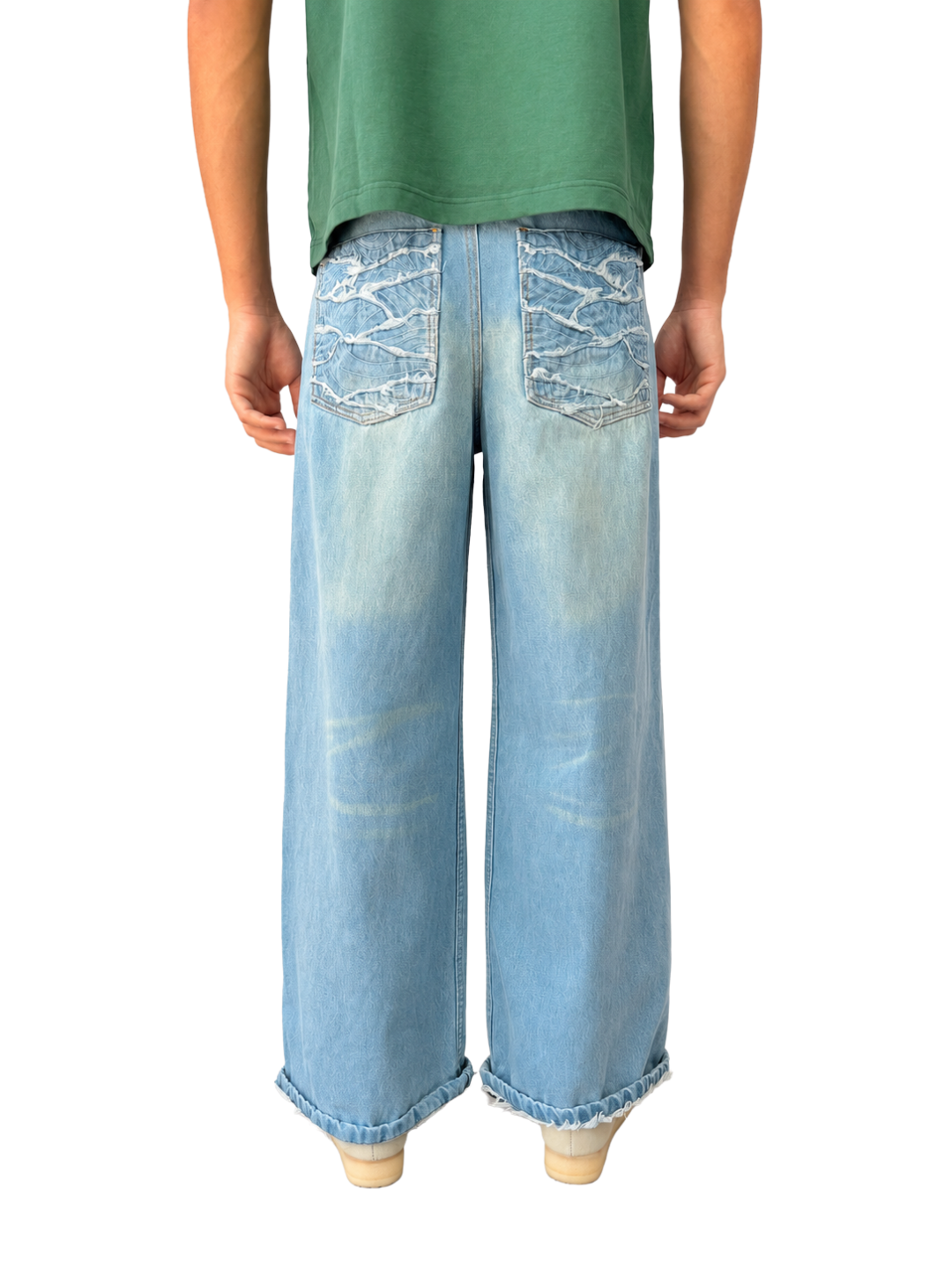 WAVES DENIM WASHED PANTS