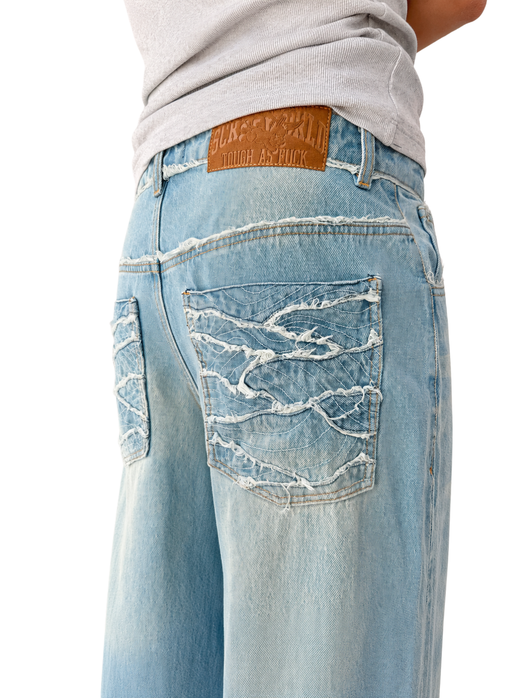 WAVES DENIM WASHED PANTS