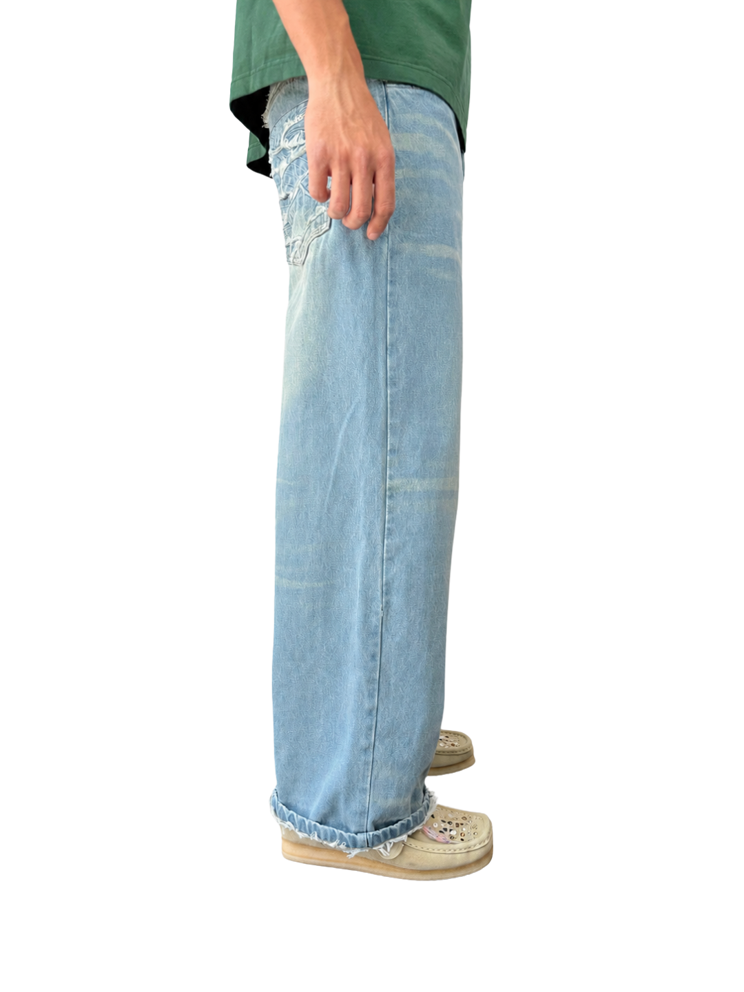 WAVES DENIM WASHED PANTS