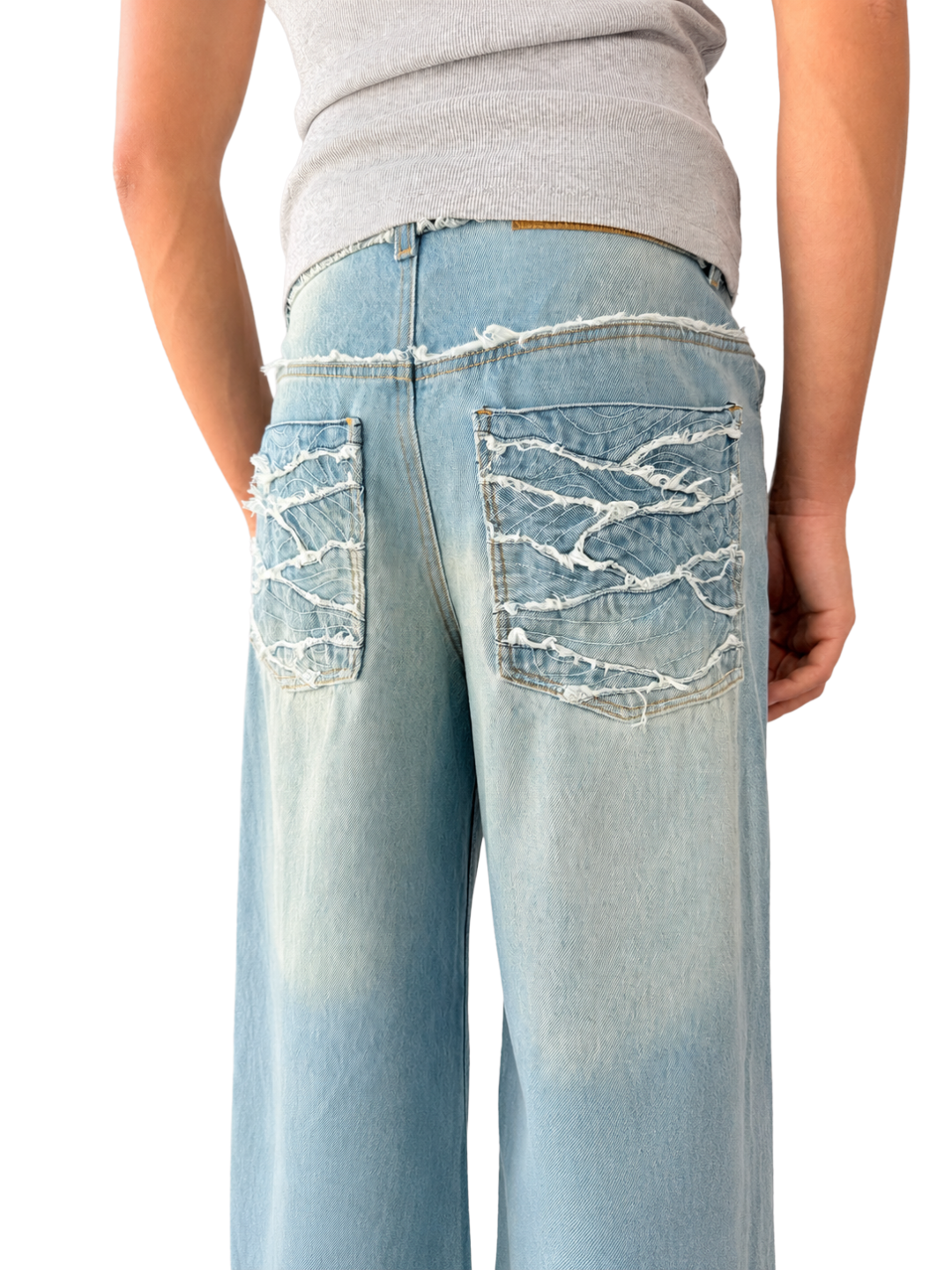 WAVES DENIM WASHED PANTS