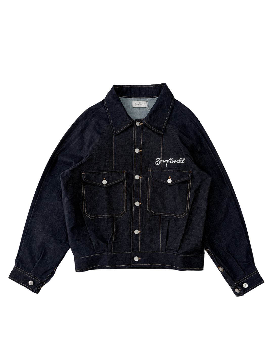 LUCKY RHINESTONE RAW DENIM JACKET