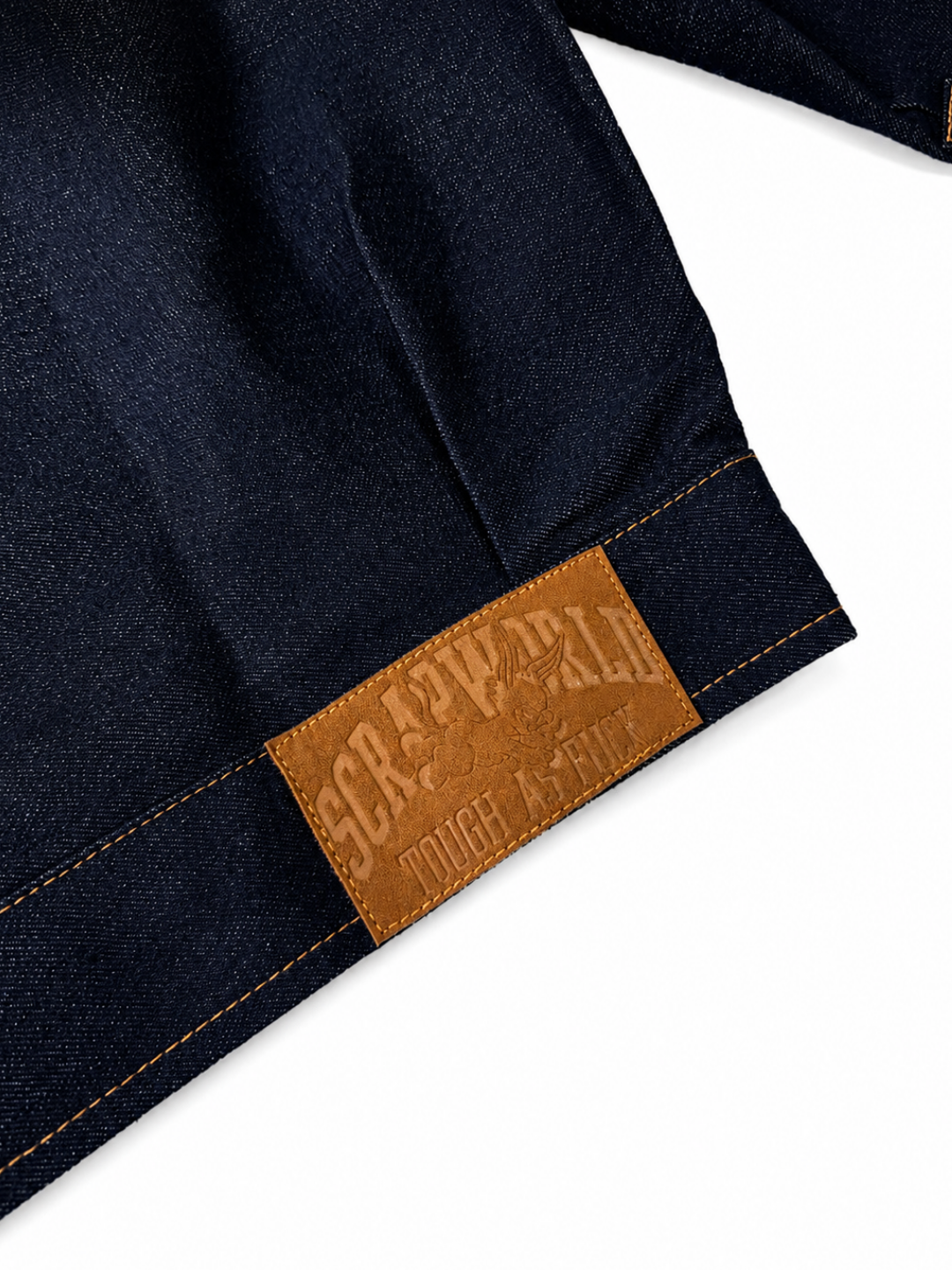 LUCKY RHINESTONE RAW DENIM JACKET