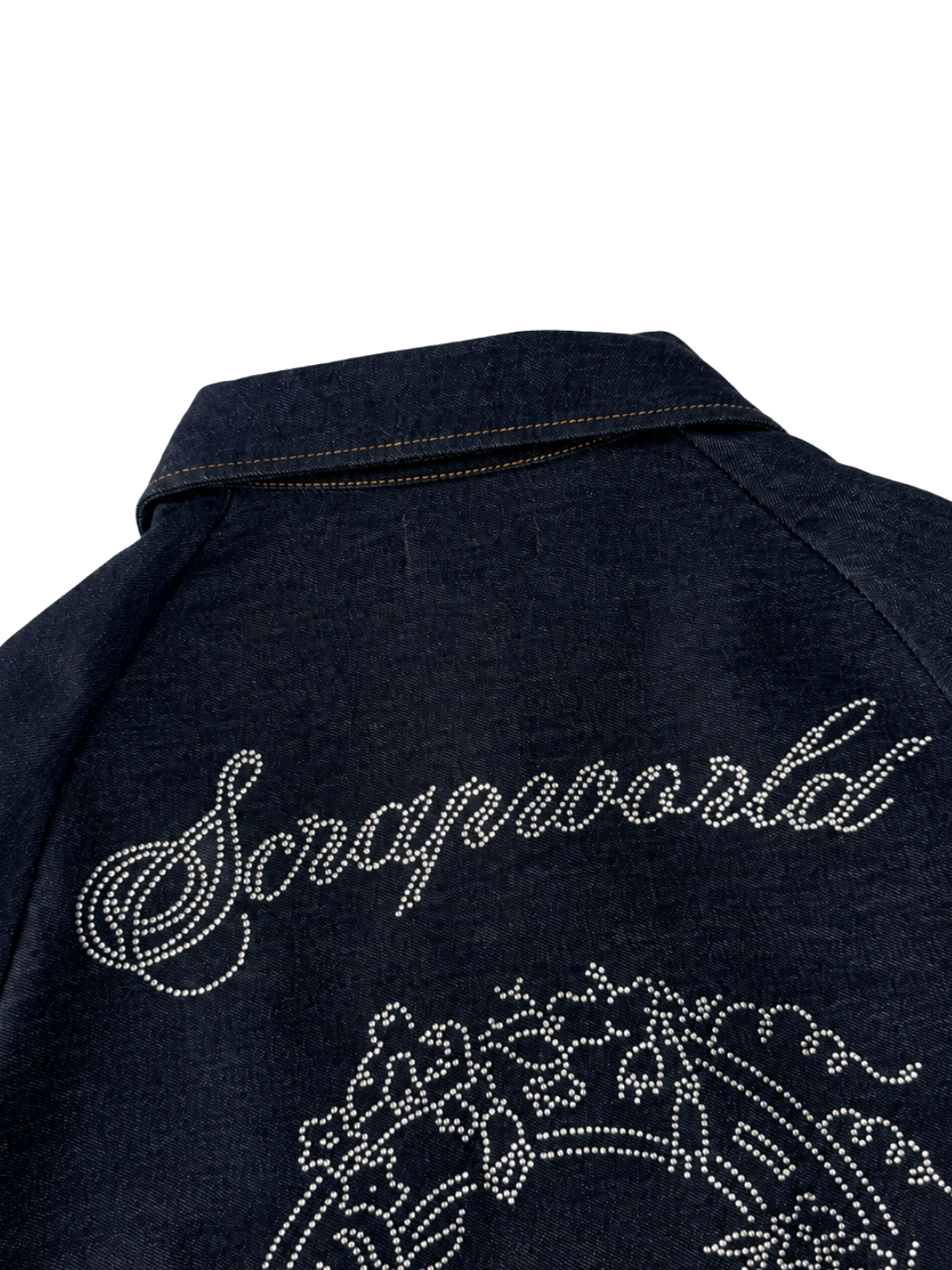 LUCKY RHINESTONE RAW DENIM JACKET