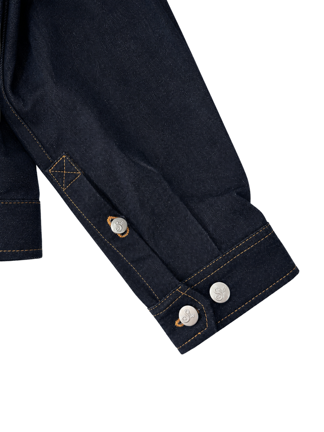 LUCKY RHINESTONE RAW DENIM JACKET