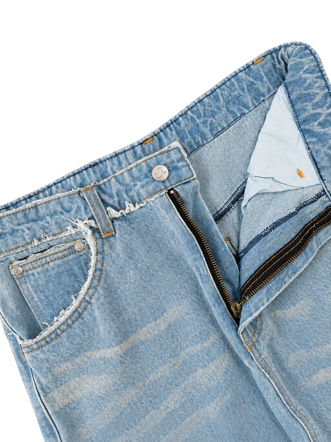 WAVES DENIM WASHED PANTS