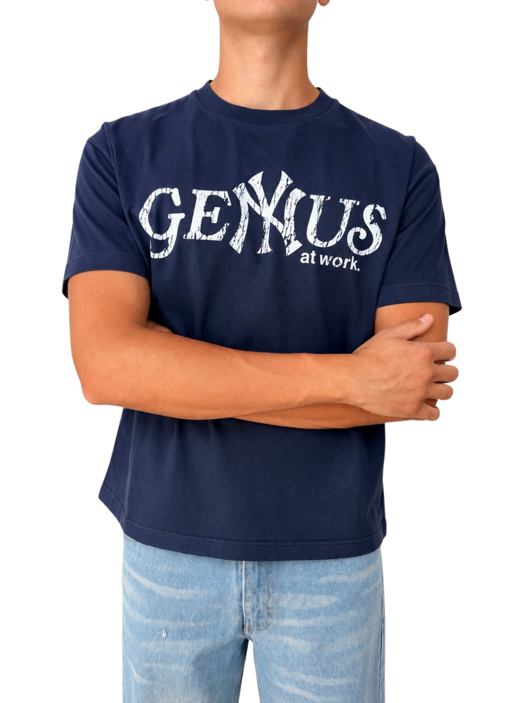 GENYUS AT WORK TEE NAVY