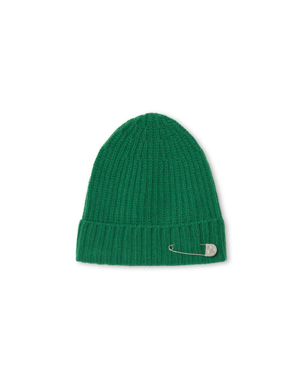 SAFETY PIN WOOL BEANIE GREEN