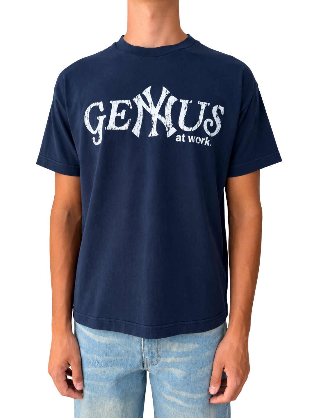 GENYUS AT WORK TEE NAVY