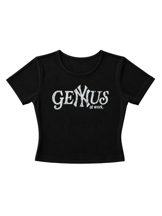 GENYUS AT WORK BABY TEE BLACK
