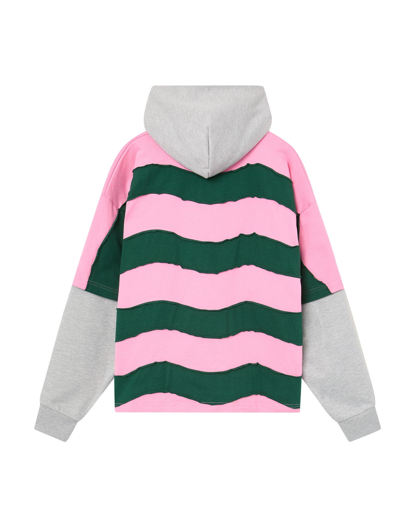 FAKE HOODED OVERSIZED POLO PINK GREEN
