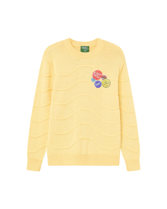 KNIT SWEATER WAVES YELLOW