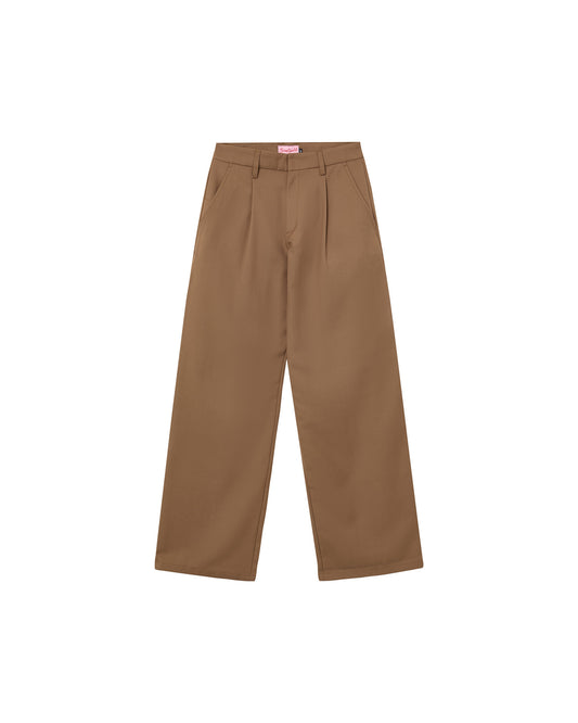 DAD PLEATED TROUSERS BROWN
