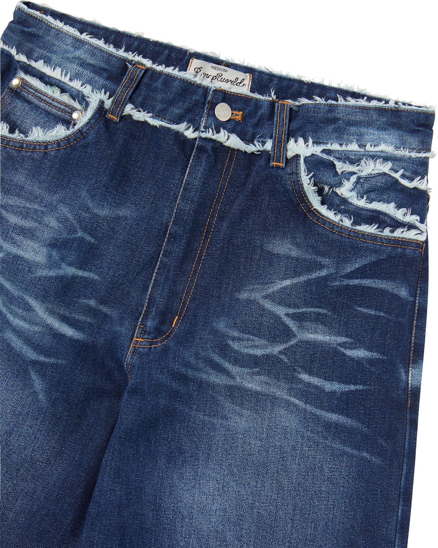 WAVES DENIM PANTS NAVY BLUE