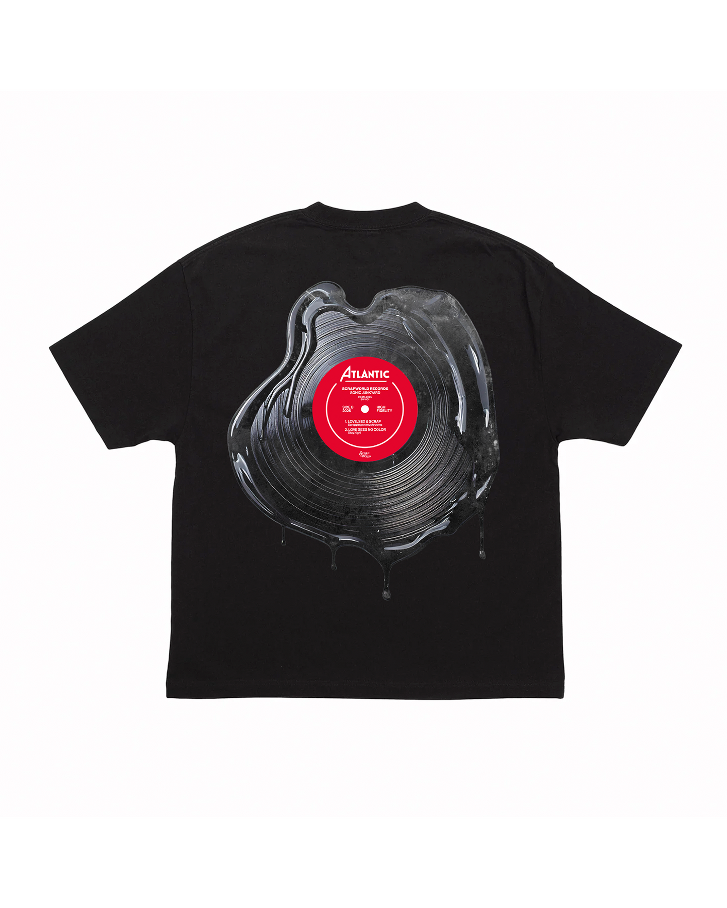 ATLANTIC RECORDS VINYL TEE BLACK