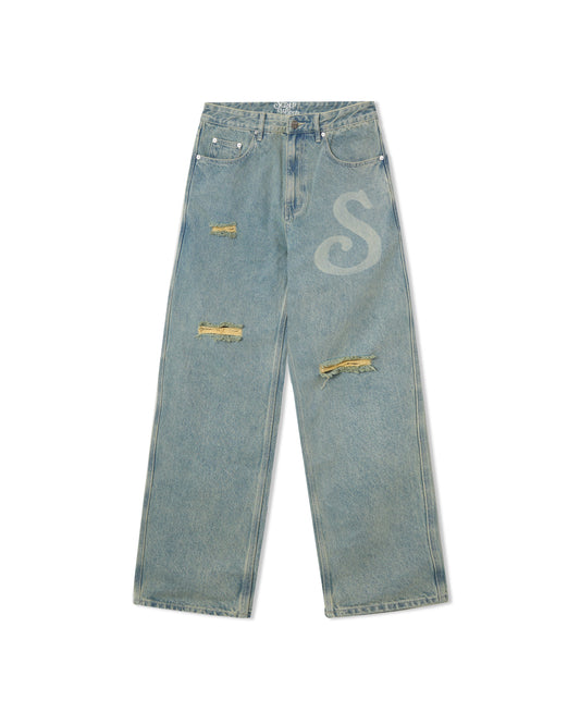 S-STARS DENIM JEAN DIRT WASHED BLUE