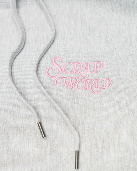 EMBROIDERED LOGO HOODIE PINK/GREY